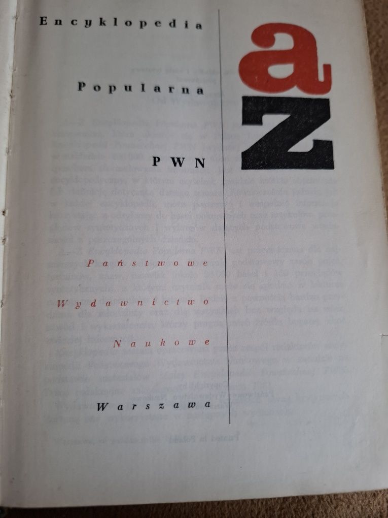 Encyklopedia Popularna AZ PWN 1962