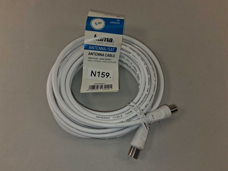N159 Kabel Antenowy HAMA 5m TV/Radio Wtyk-Gniazdo 75 Ohm 75 dB
