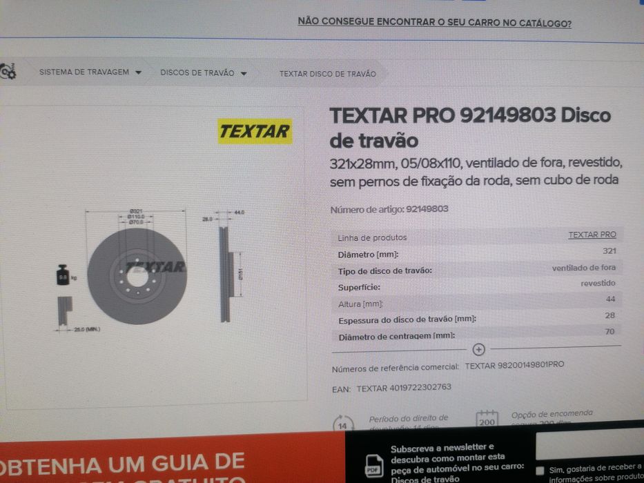 Discos Textar Opel Gtc