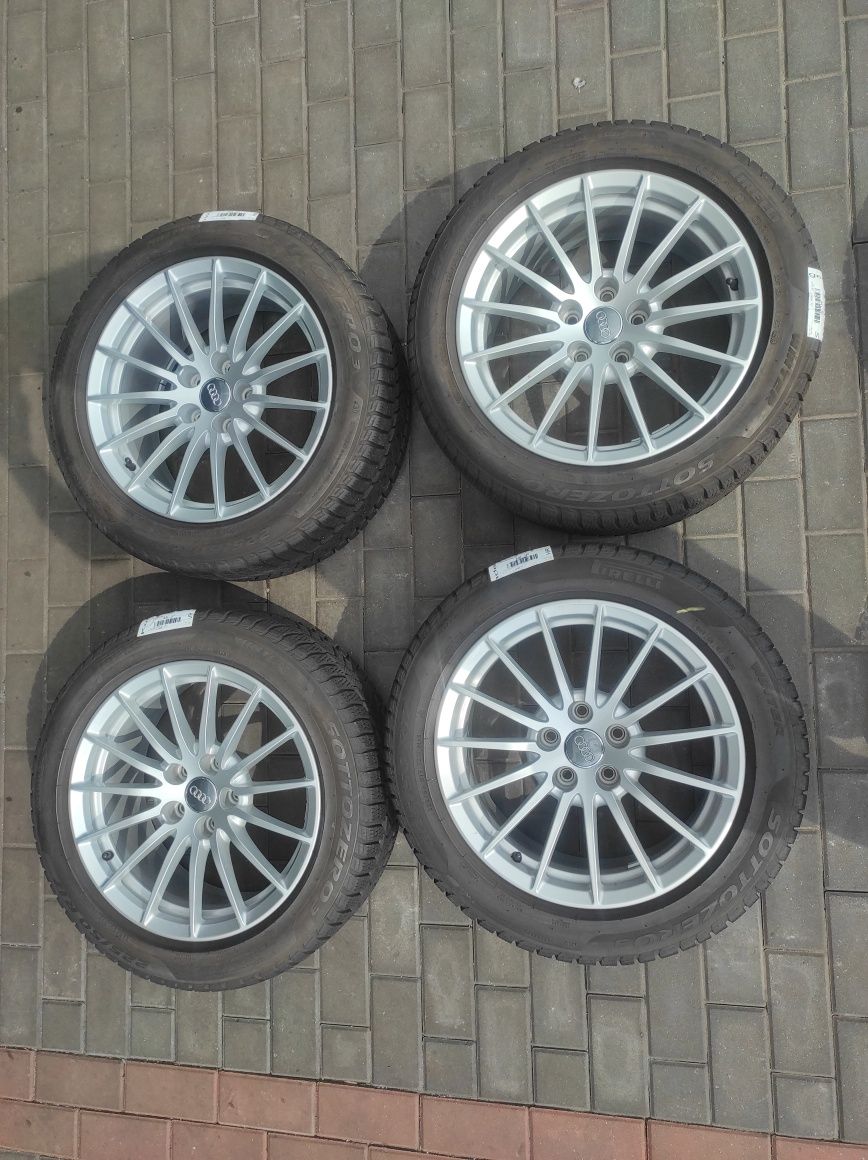 02 Koła Felgi aluminiowe ORYGINAŁ AUDI R 17 5x112 Pirelli 224/50/17