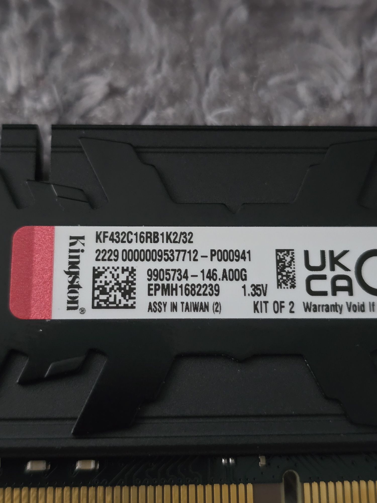RAM DDR4 Kingston FURY 32GB (2x16GB) 3200MHz CL16 Renegade Black
