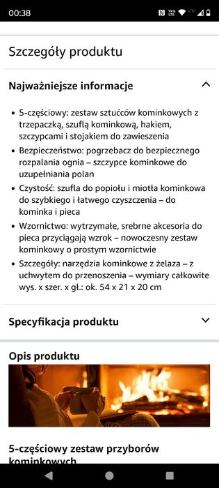 5-cio częściowy zestaw kominkowy Relaxdays #okazja!