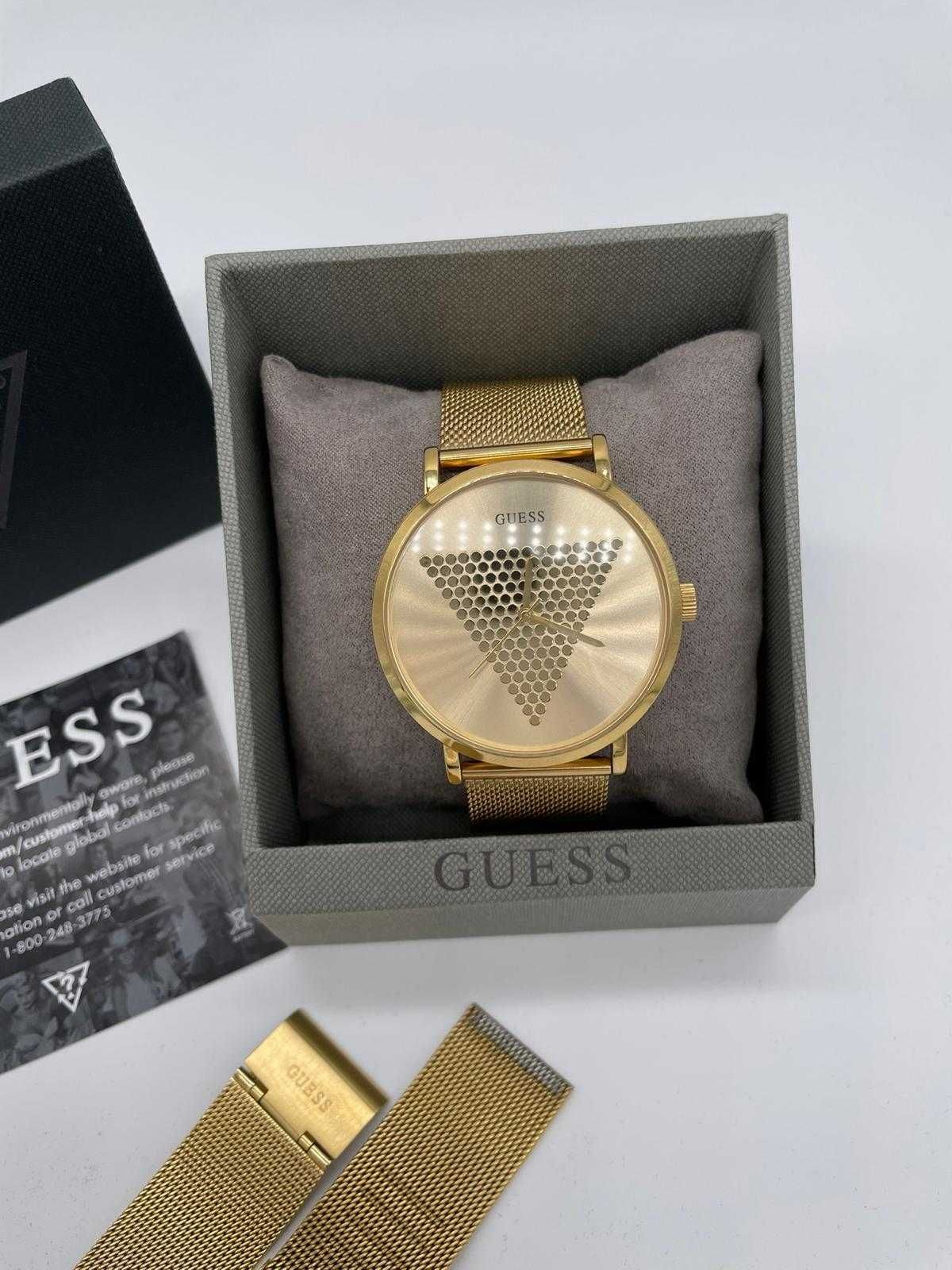Złoty Zegarek damski Guess Imprint złota bransoleta duży GW0049G1