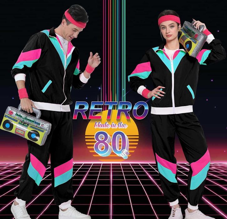 Nowy strój 80s / przebranie / kostium / retro / karnawał / S / !A2638!