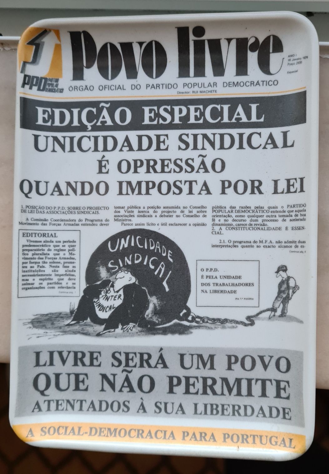 Pequeno tabuleiro de propaganda politica