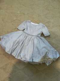 Дуже красива срібляста пишна сукня платье на дівчинку 4-6 рок, 110-116