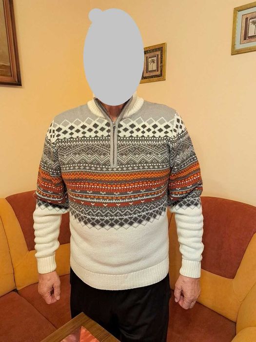 Sweter_Ciepły_Męski_Tanio_ATLA for MEN_Rozmiar L_30%  Wełna.