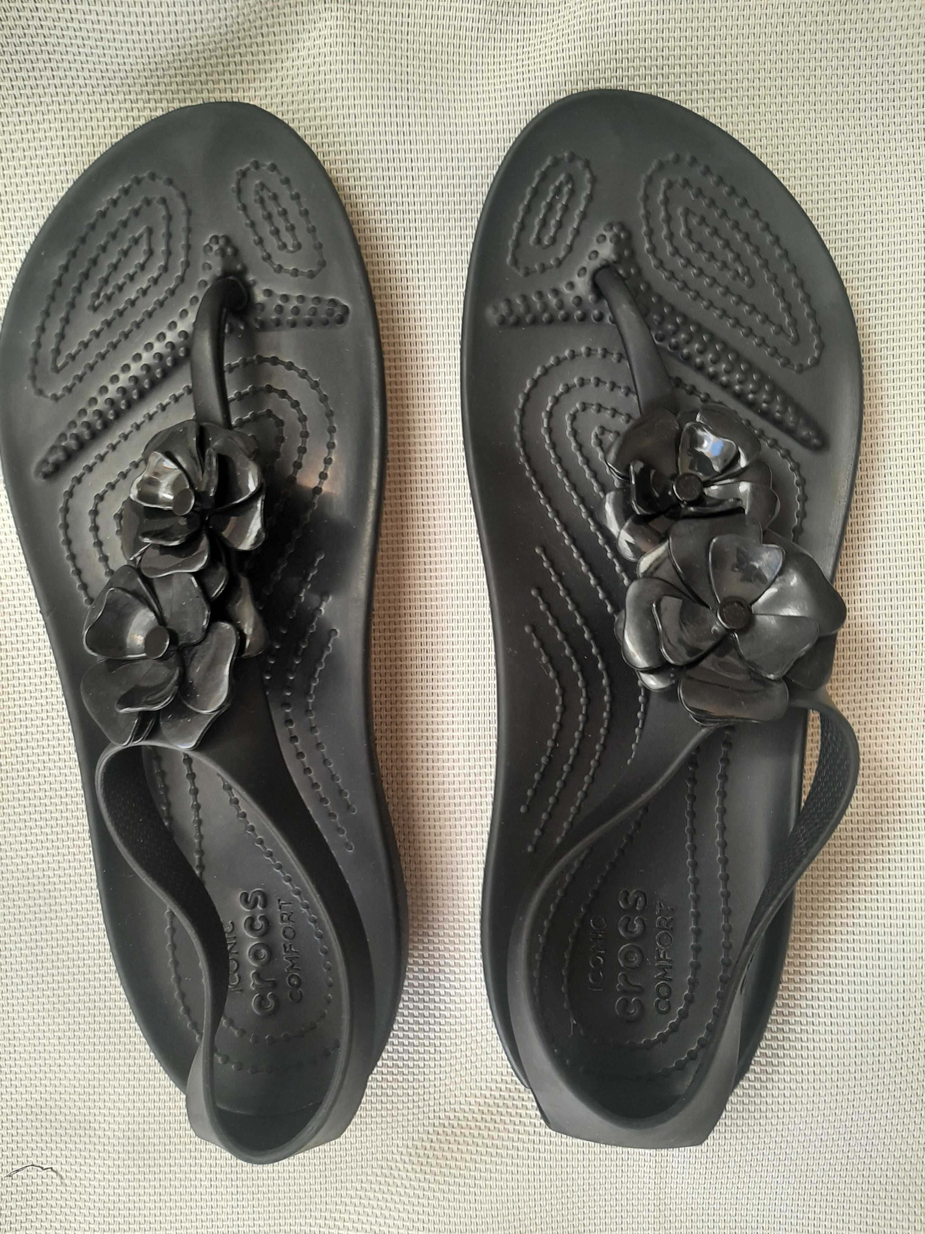 Sandały Crocs Serena flip czarne stan idealny w7