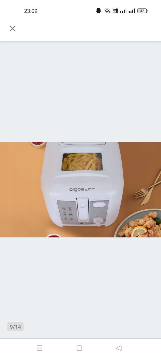 AIGOSTAR Frytkownica biała  2.5L INDRA