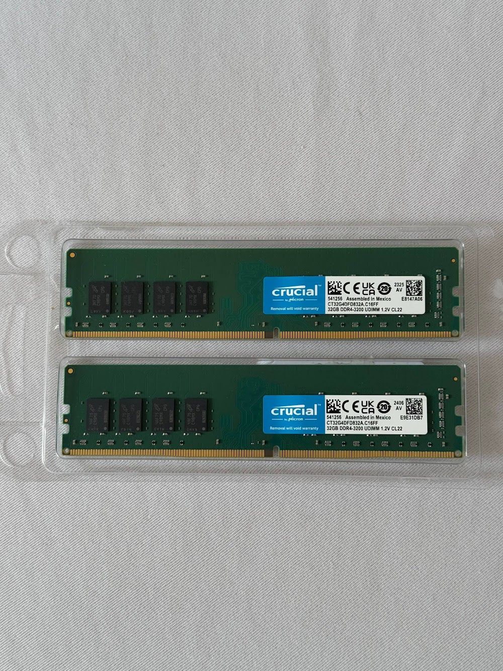 Оперативна памʼять Crucial DDR4 DIMM Kit (2 по 32GB) 64GB 3200MHz CL22