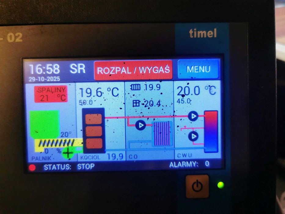 Skzp-02 Sterownik firmy Timel do kotłów na paliwa stałe