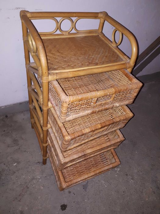 Regał szafka etażerka rattan bambus
