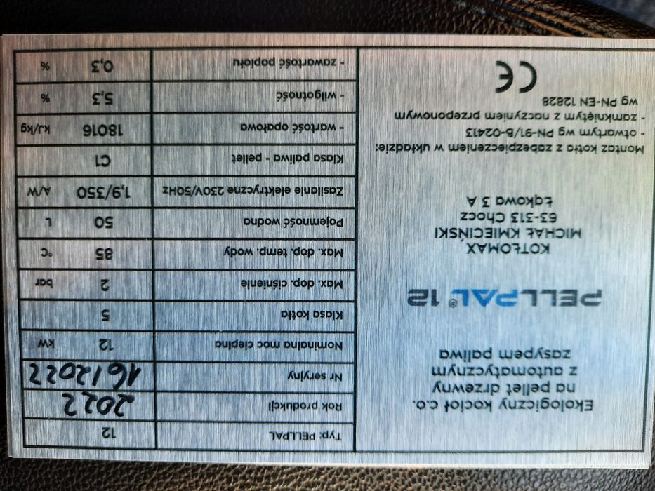 Piec na pellet 12 kw