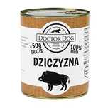 Karma mokra DOCTOR DOG dziczyzna 100% puszka 850g x 6 sztuk