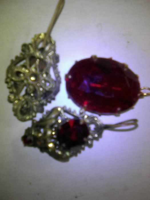 сережки и кулон бижутерия конец 19-нач 20вв