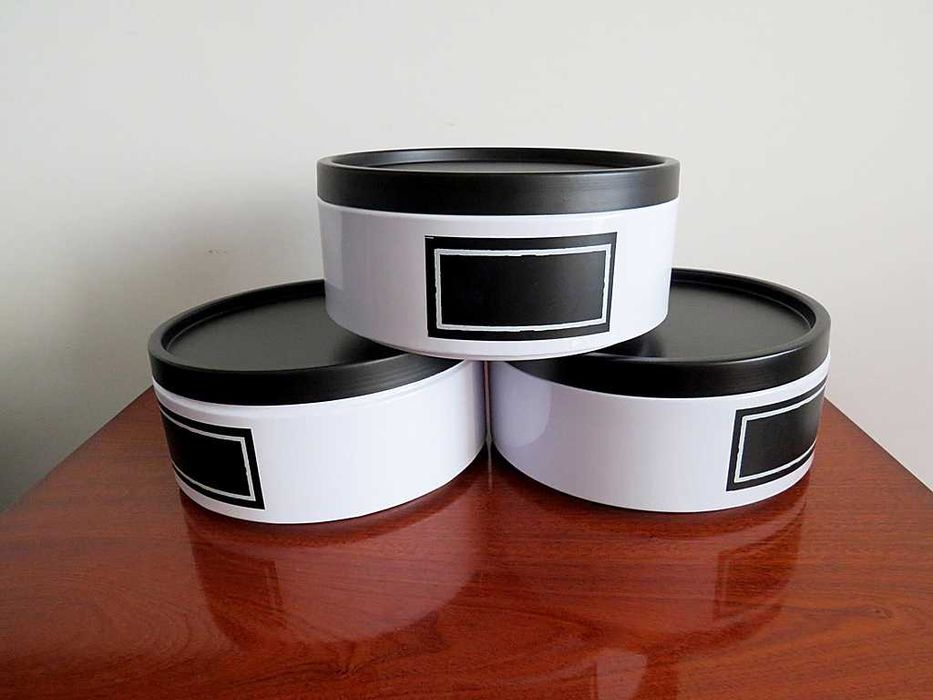 Conjunto de 3 caixas c/ tampa em metal