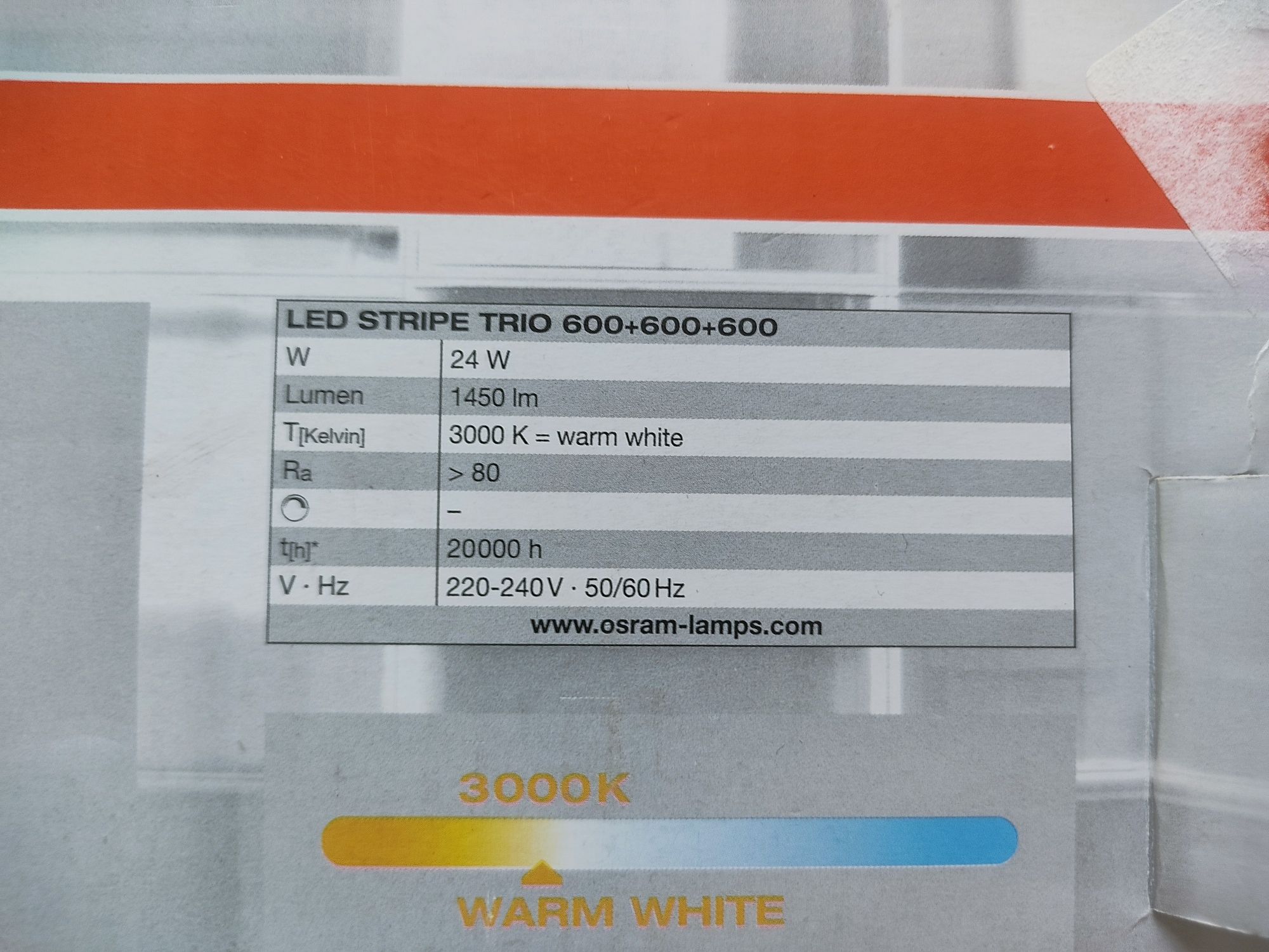 Світильник на стелю/стіну Osram LED Stripe Trio (24 Вт/3000 К)