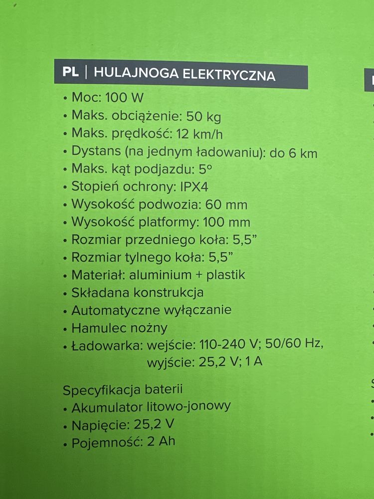 Hulajnoga elektryczna Rebel 12km 100W
