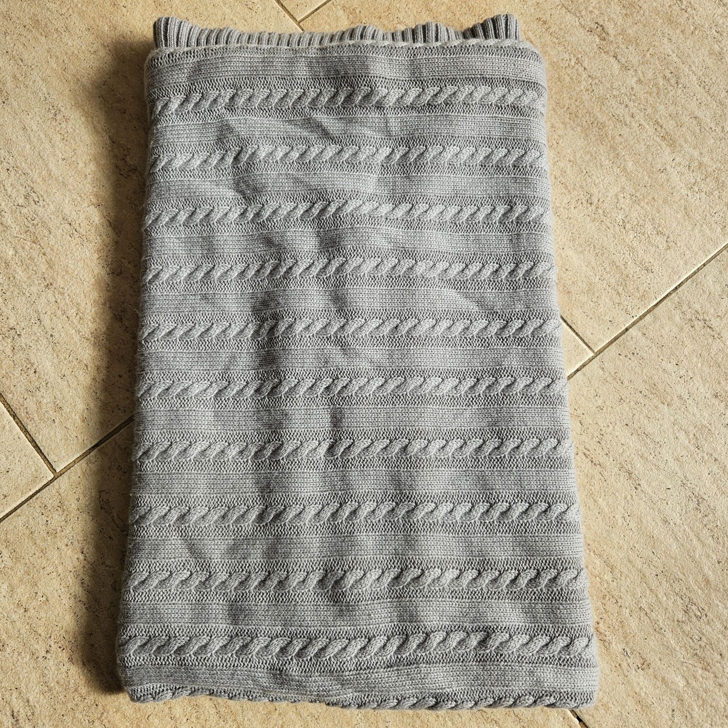 Śpiworek otulacz rożek  sweter do wózka gondoli retro boho szary