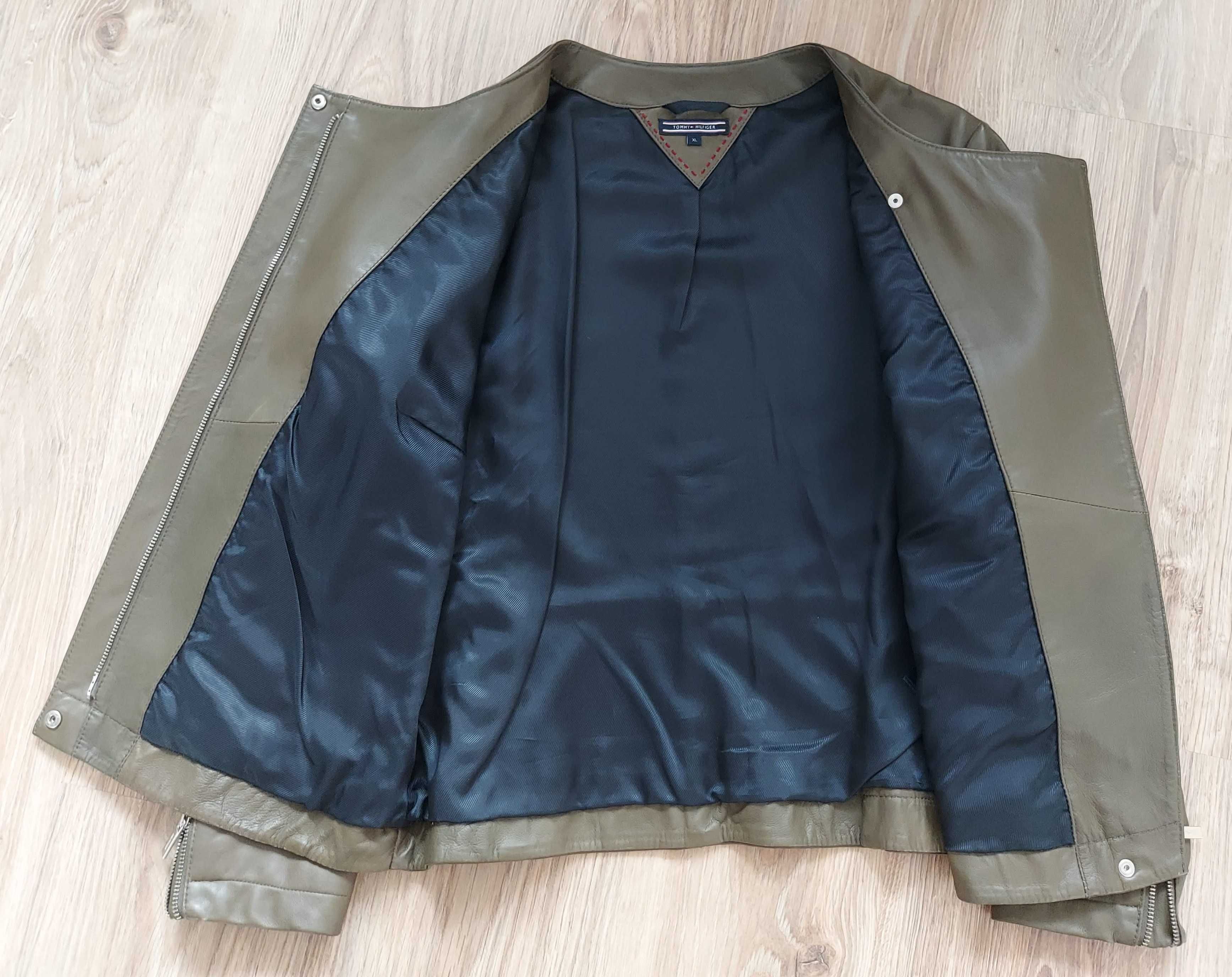 Skórzana kurtka ramoneska Tommy Hilfiger, rozmiar XL / L