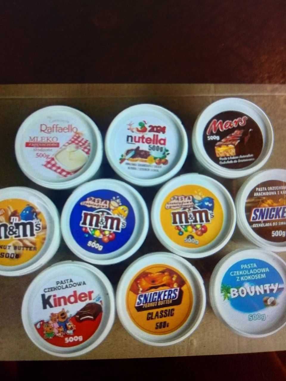 Шоколадна паста Kinder, M&M's, Nutella, Bounty, Snickers, Mars, Skippy