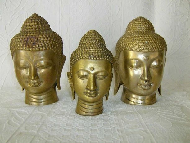 3 cabeças de Buda  em Latão