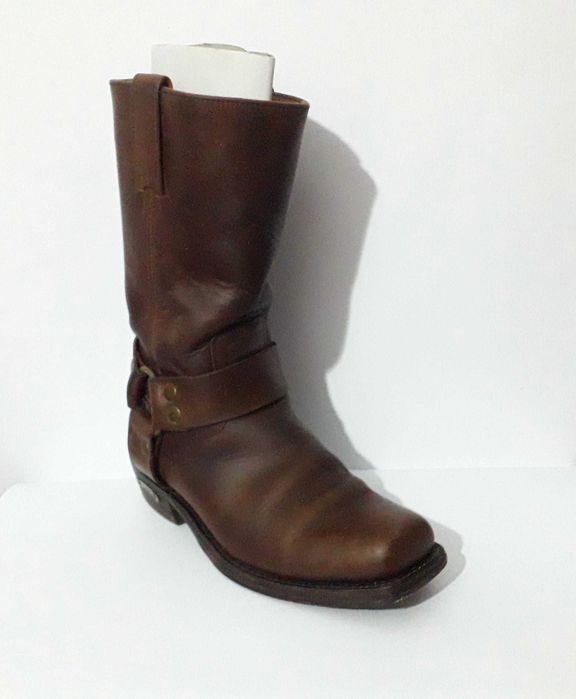 Botas castanhas em pele de biqueira quadrada da Sendra (vintage) T: 36