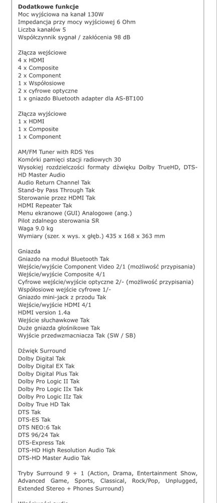 Amplituner  Piooner VSX- 521K- Bardzo dobry stan