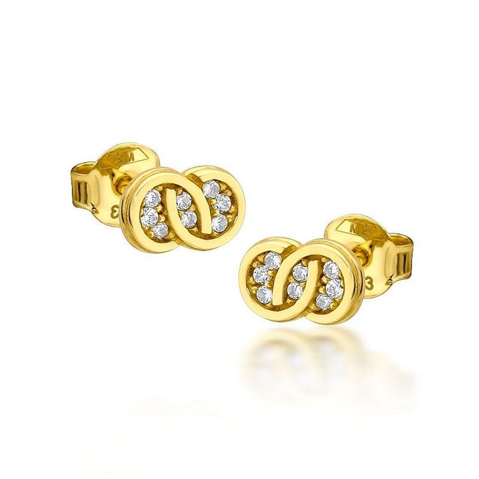 WYPRZEDAŻ 260zł/g 333 Złote Kolczyki wzór Gucci z Cyrkoniami