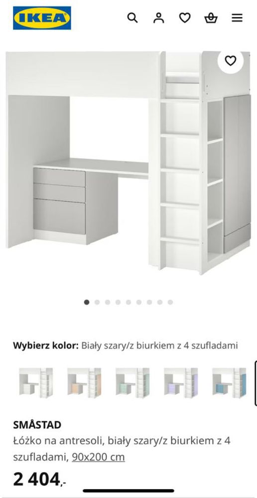 Łóżko z antresolą i biurkiem