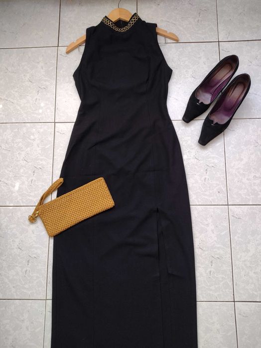 Сукня довга вечірня чорна 44 розмір + подарунок