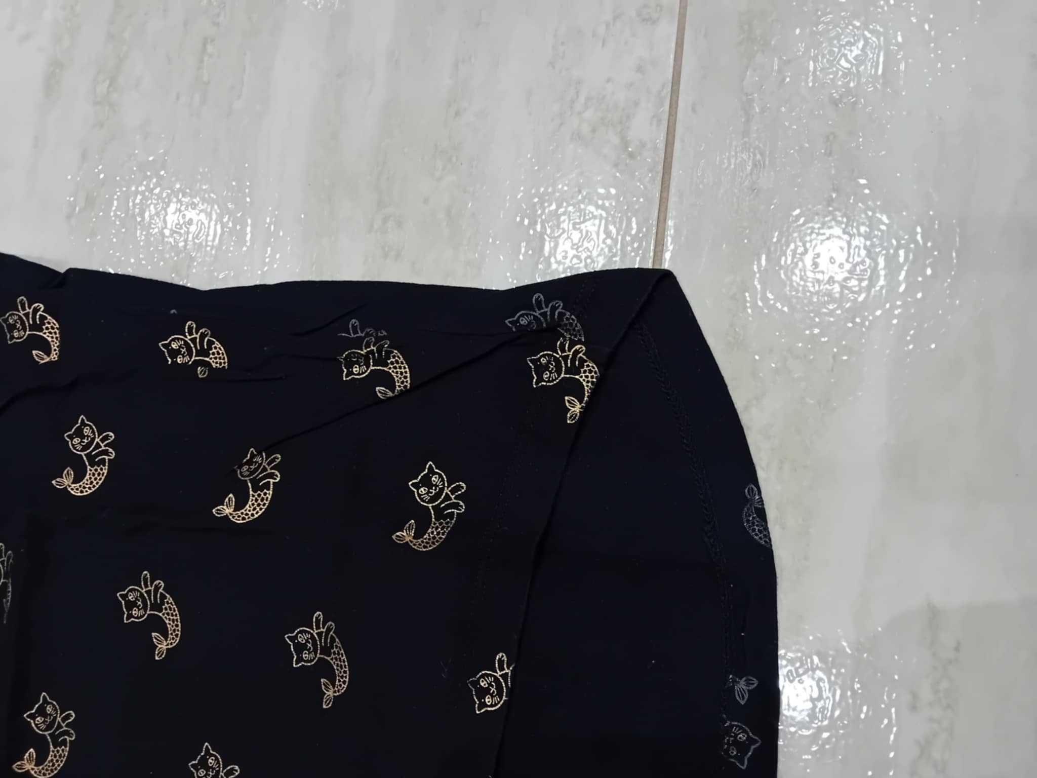 T-shirt Reserved L w kotki syrenki czarny