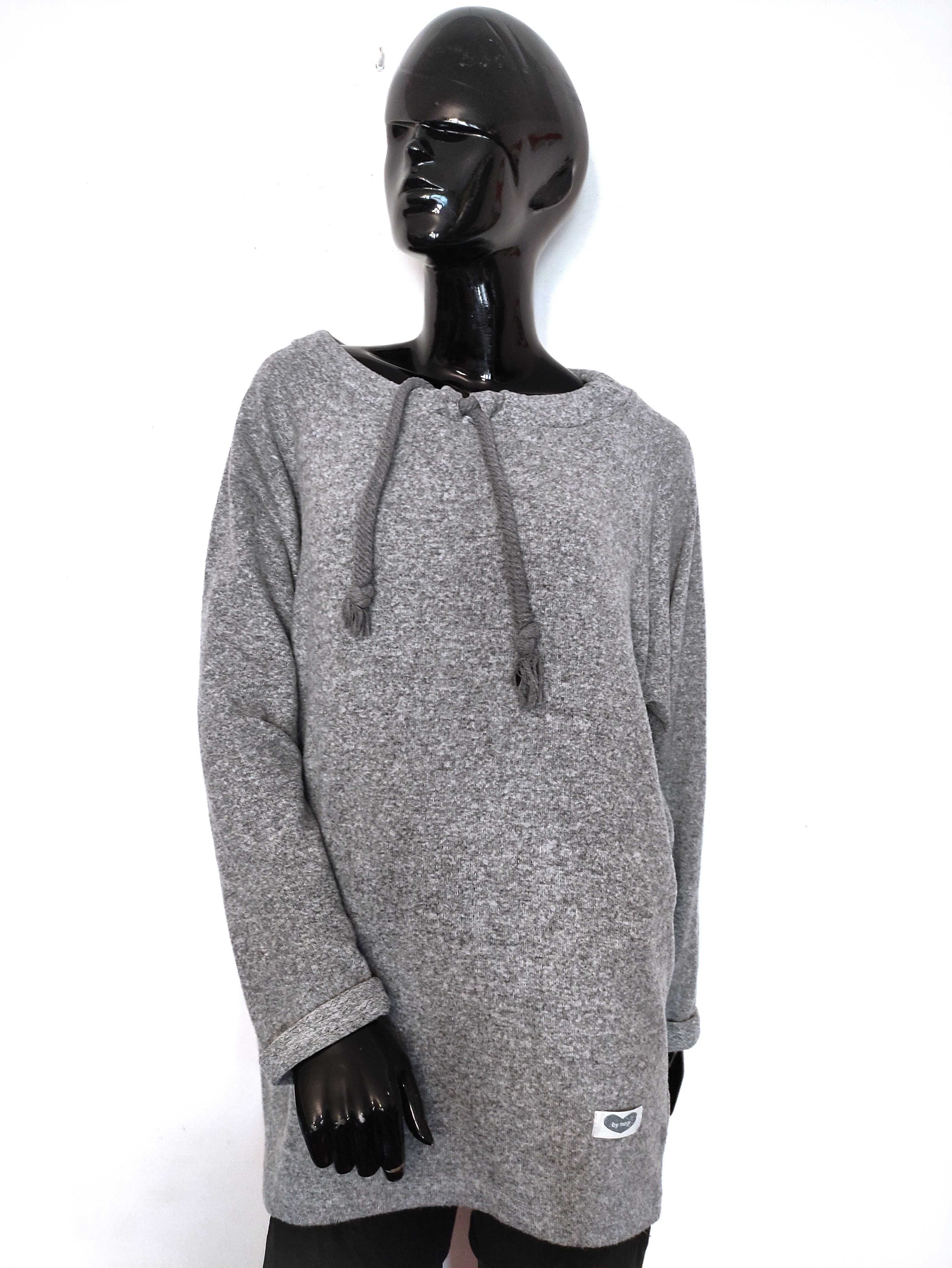 szary asymetryczny oversizeowy sweter bluza MEGI r.40/42