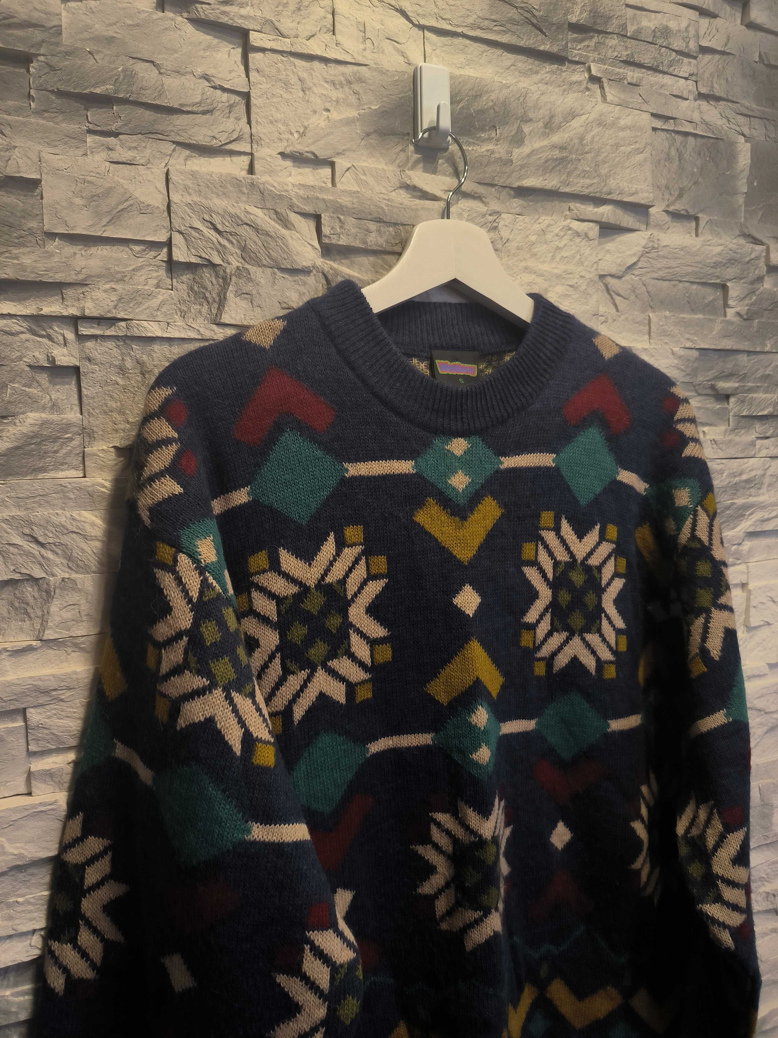 Sweter Westbury Alpaka Wełniany Wełna Wzorki Vintage