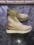Botins mulher em malha beige/camel