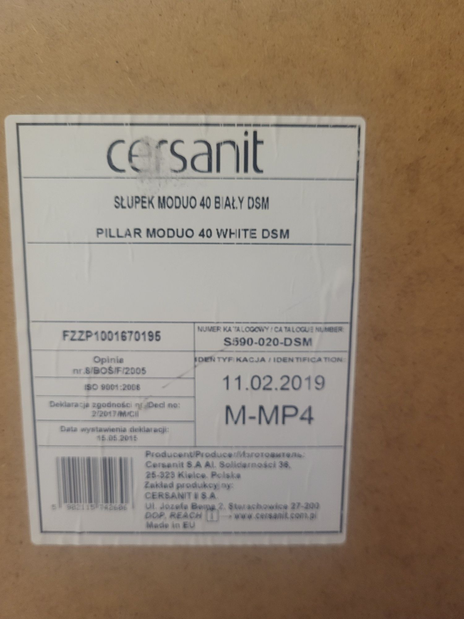 Cersanit słupek moduo ,lakier,biały, wiszący