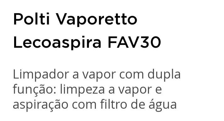 Aspirador e máquina a vapor POLTI