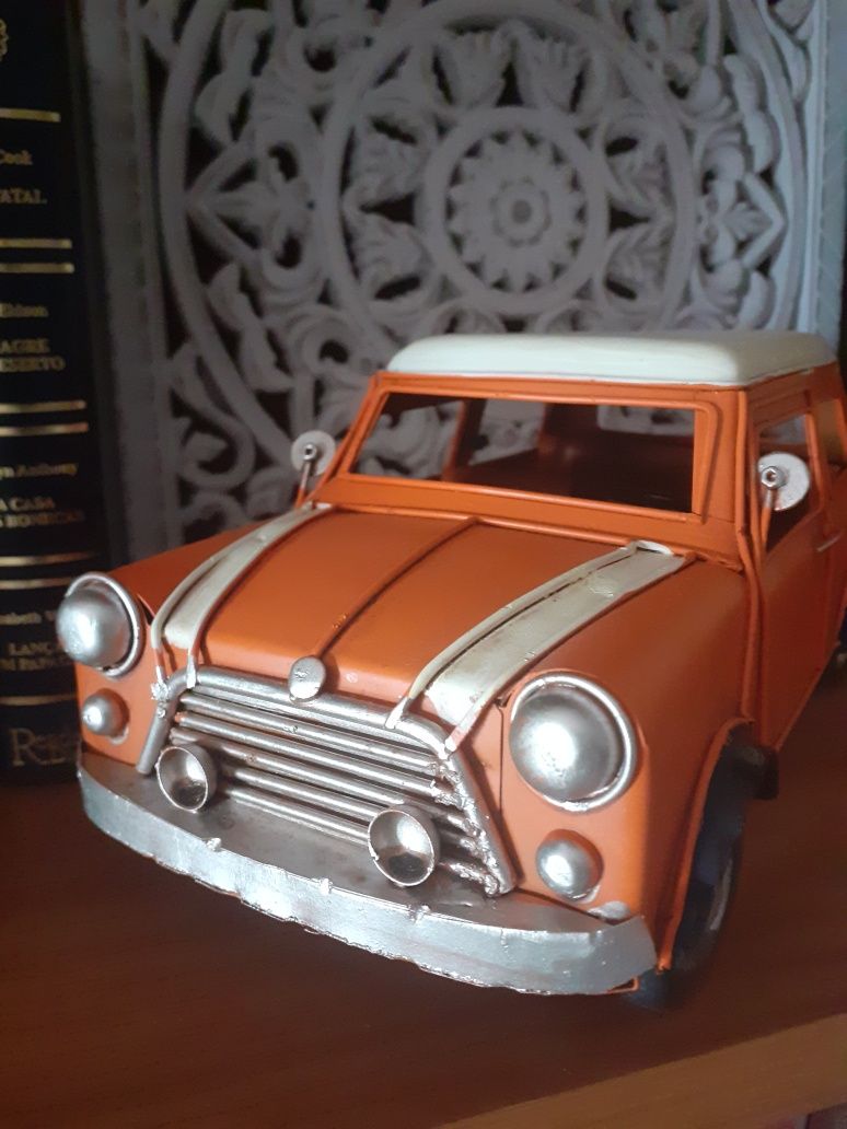 Carro Vintage Coleção Mini Cooper em Metal 25 cm