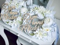 Komplet 2 szt wianek Dom Panny Młodej i Pana Młodego ślub Wesele