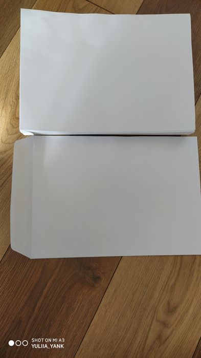 Конверти білі А4, обкладинки на підручники