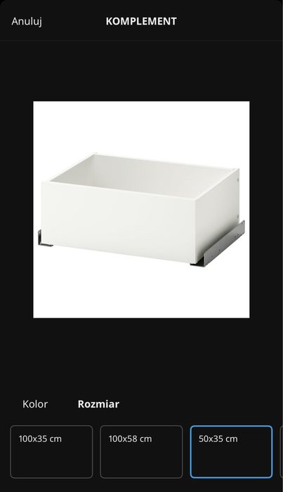 2 szuflady Komplement plus 2 kosze Pax 50x35