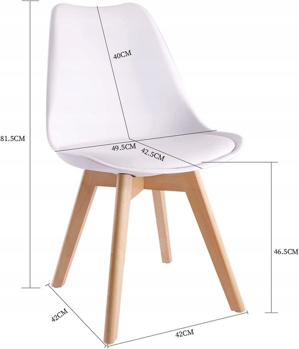 Stół Milano 80x80 kwadrat white+4xkrzesło Montivaro Białe