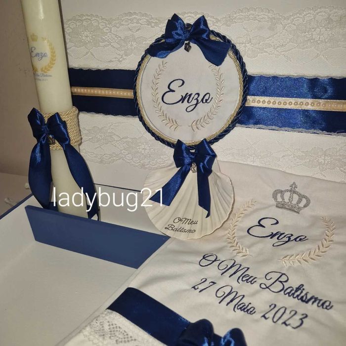 Conjuntos de batismo personalizados, livros honra, toalhas banho