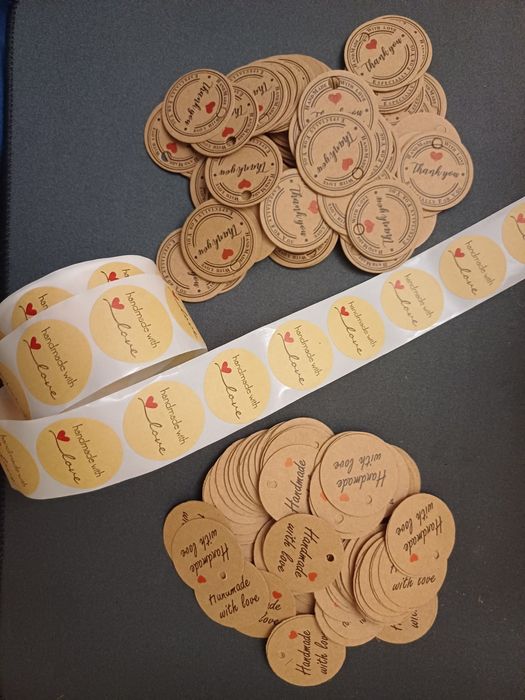 Бірки паперові, наклейки для оформлення, для листівок, іграшок