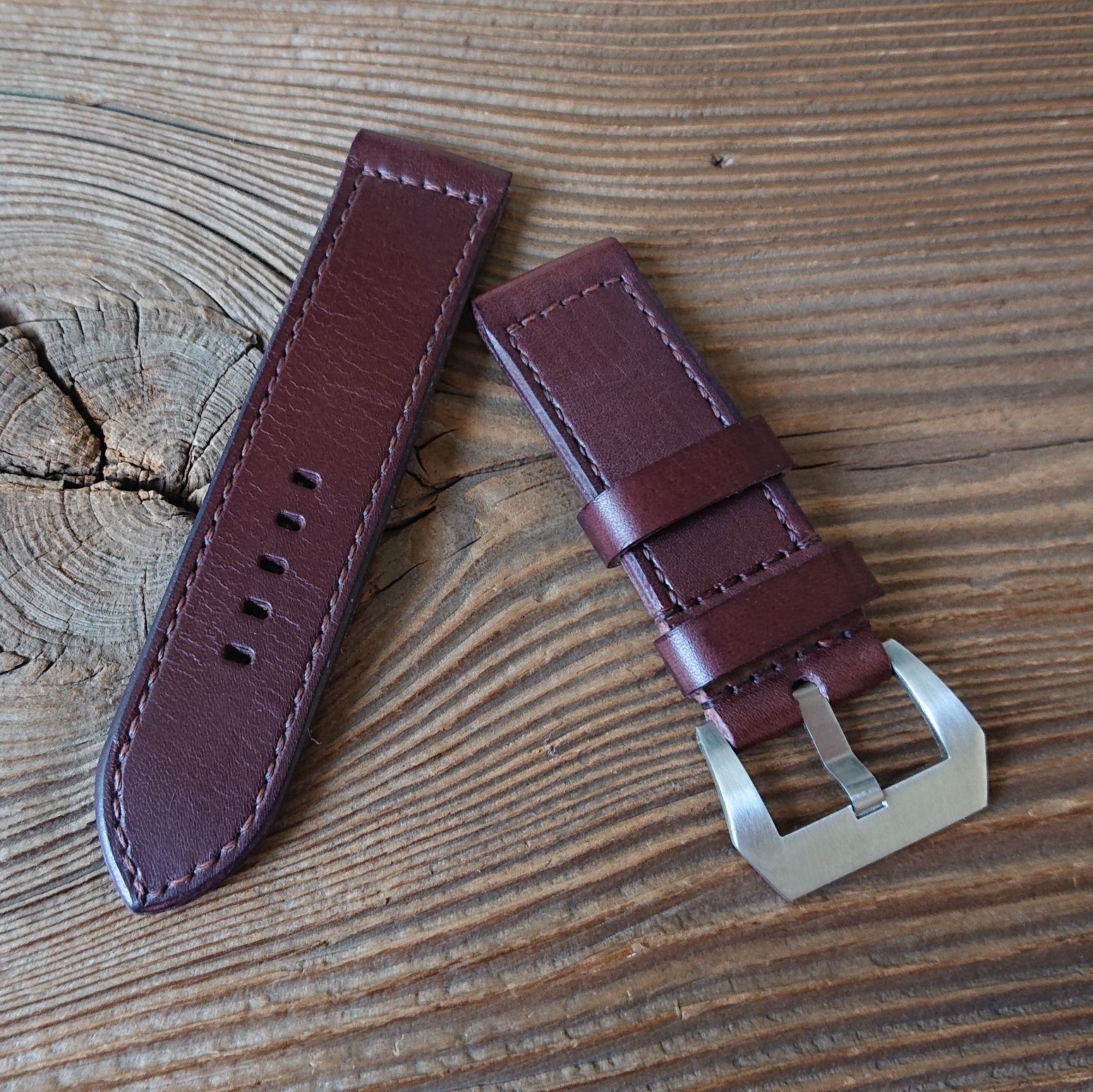 Pasek do zegarka Panerai 24mm handmade skóra naturalna ręcznie robiony