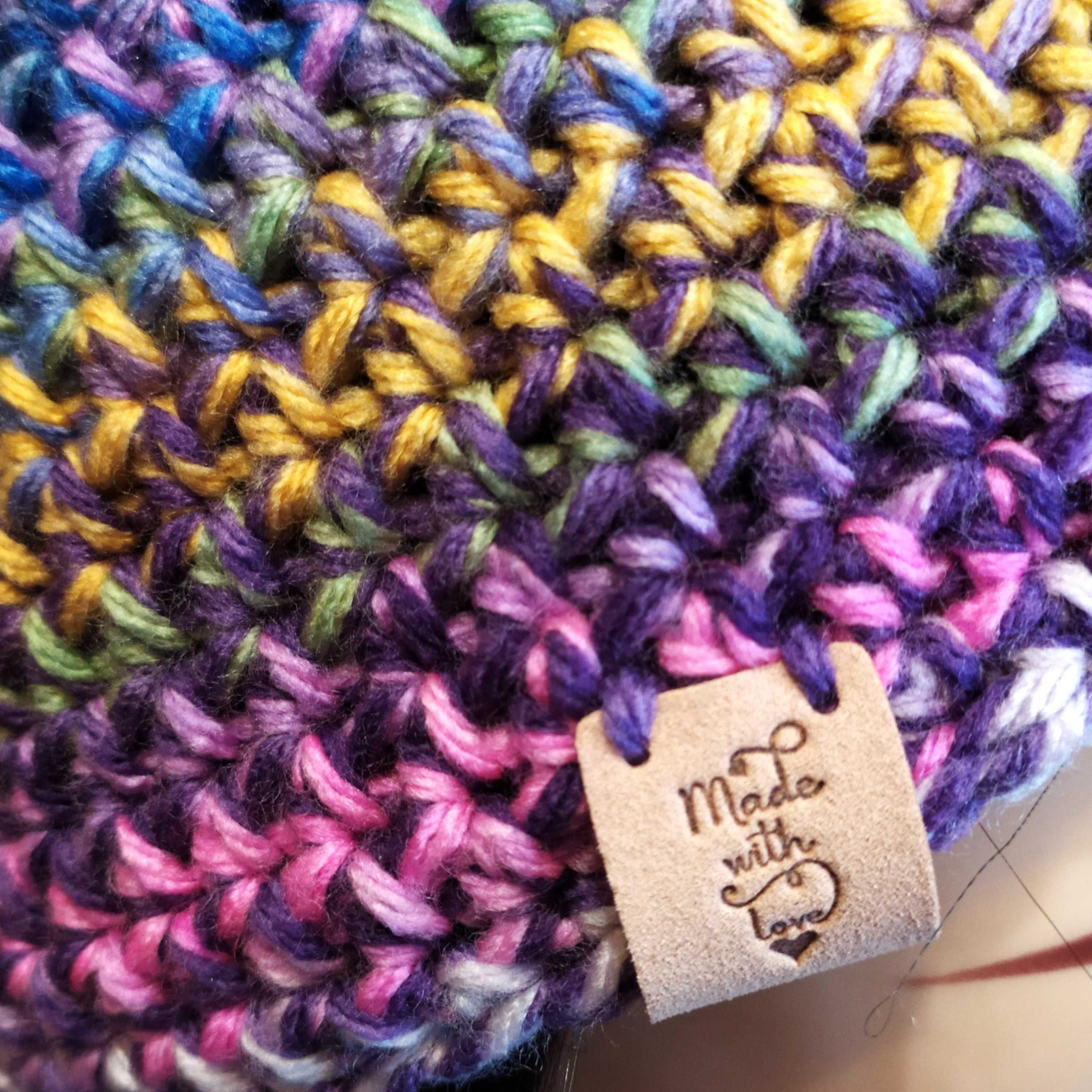 Komplet czapka beanie z kominem handmade na szydełku