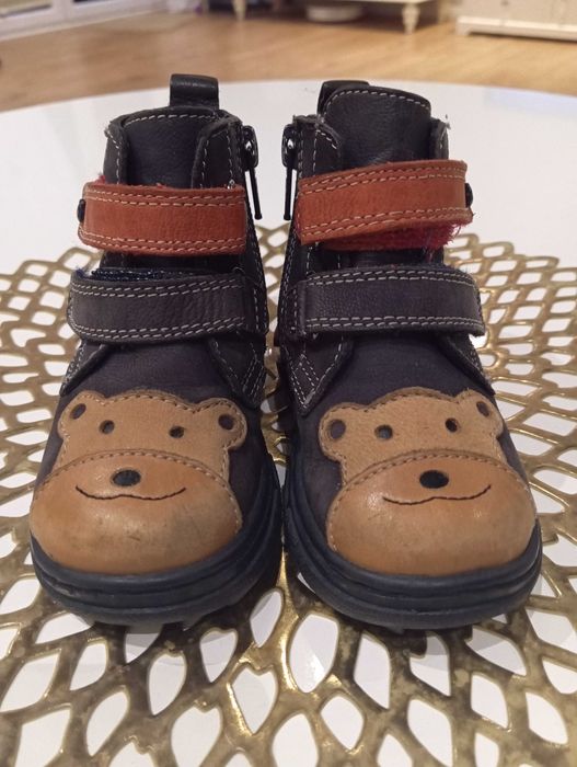 Buty skórzane trzewiki, półbuty chłopięce Lasocki r. 20 z misiem