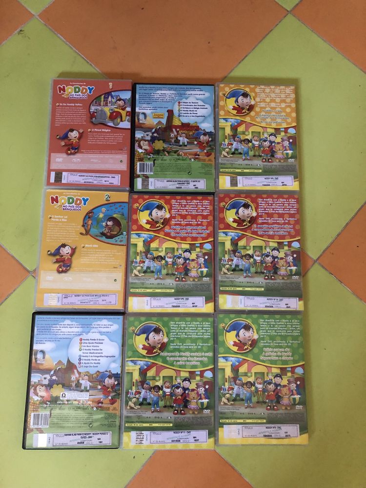 Conjunto de 9 dvd,s do Noddy excelente estado