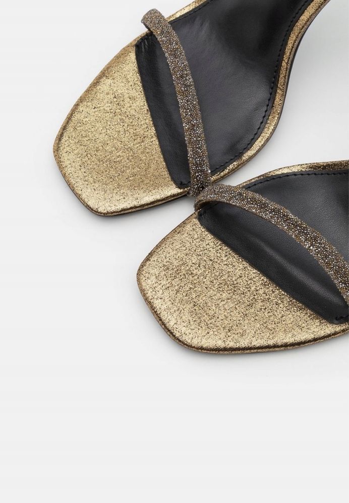 Sandały na szpilce złote Steve Madden r.38