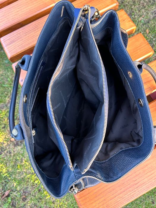Torebka skórzana Prima Moda granatowa A4